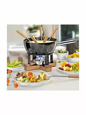 SPRING | Käsefondue-Set Lausanne 23cm/2l Schwarz/Eiche | 
